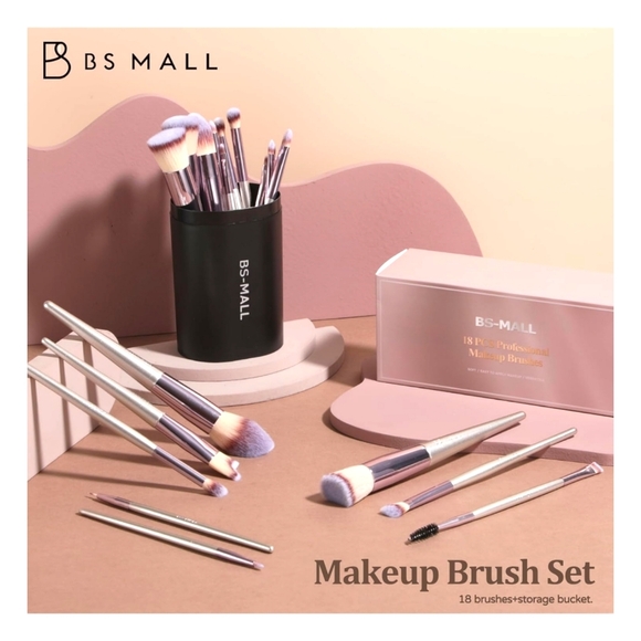 Champagne Gold 18pc.Professinal Vegan Makeup Brush Set with Black Case - Picture 6 of 7